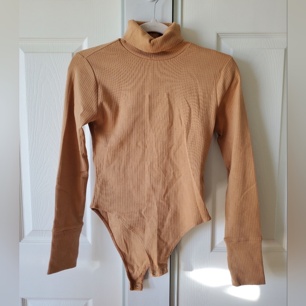 Forever 21 camel knit bodysuit size M